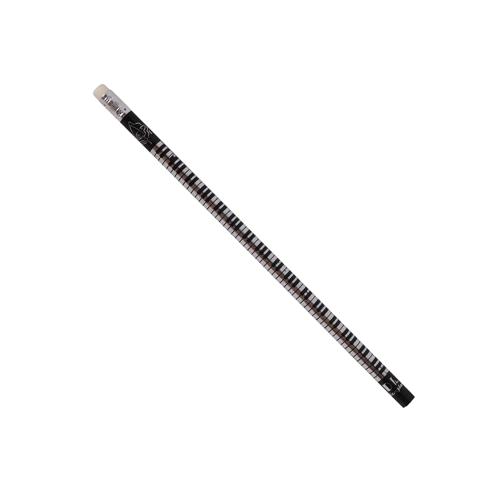 Piano Keyboard Pencil with Eraser – Black
